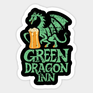 Green Dragon Inn - Typography - Fantasy Sticker